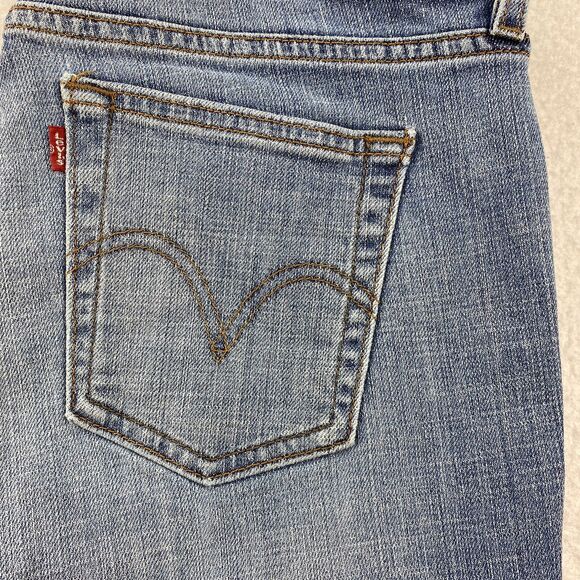 Levis Boot Cut Jeans Womens 10S Blue 515 Distressed American Western Denim Pants - Picture 7 of 11